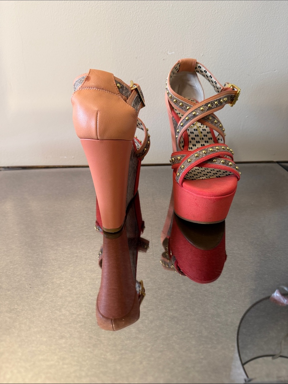 Jessica Simpson Women's Coral Platform Wedge Sandals with Studded Straps 37 - Picture 3 of 11
